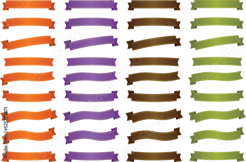 秋色のリボン素材セット／ハロウィン／敬老の日／渋い