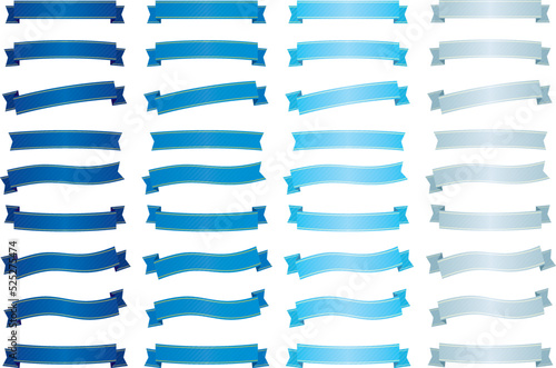 青系のリボン素材セット／水色／ホワイトクリスマス／ホワイトデー