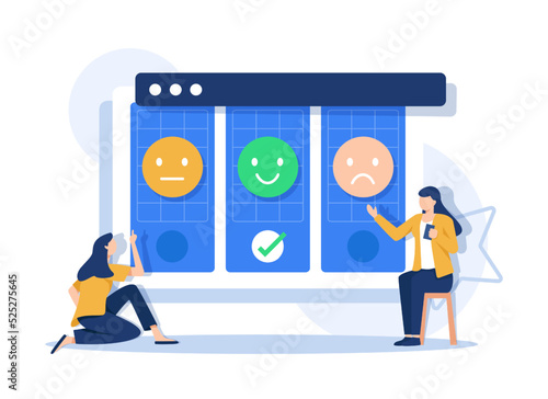 Feedback illustration,Characters filling survey form,User experiences concept