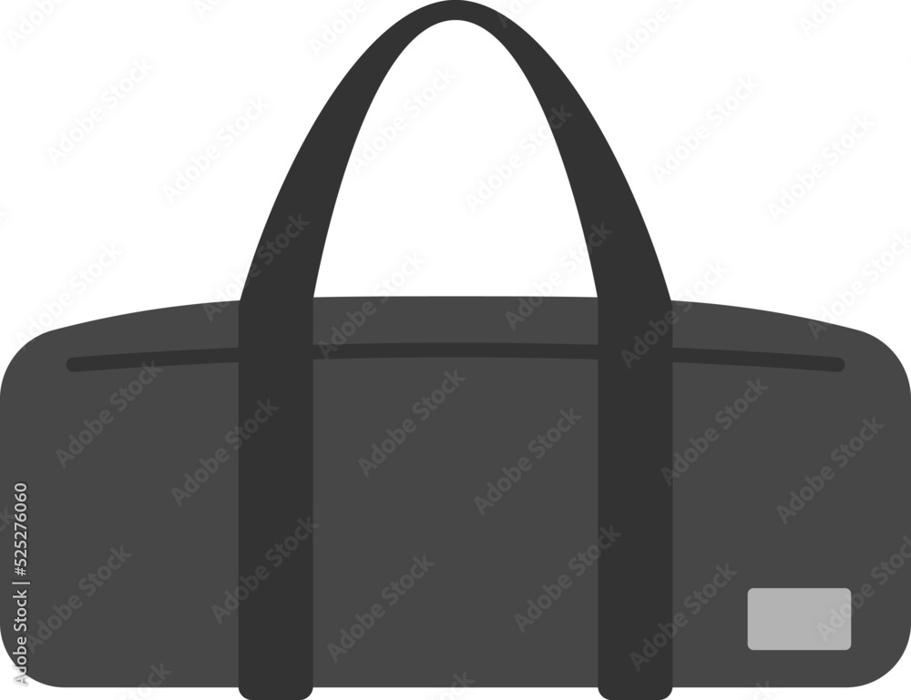 黒色のボストンバッグのイラスト 黒色のボストンバッグのイラスト