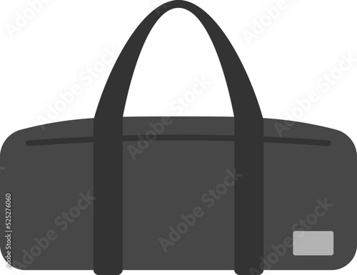 黒色のボストンバッグのイラスト