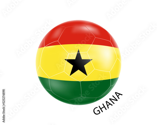Free Download A soccer ball in the colors of the flag of Ghana.Vector illustration of a soccer ball.The concept of football in 2022. - GFXLoad