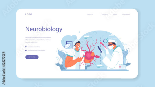 Neurosurgeon web banner or landing page. Doctor examine and treat