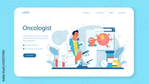 Professional oncologist web banner or landing page. Cancer disease modern