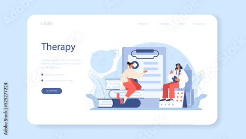 Psychologist web banner or landing page. Mental health diagnostic.
