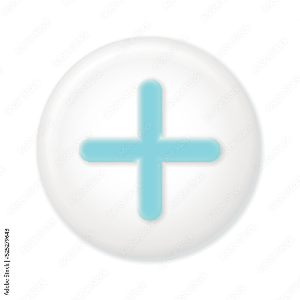 Add, plus, medical cross round button. 3d vector icon. Cartoon minimal style. Add, plus, medical cross round button. 3d vector icon. Cartoon minimal style.
