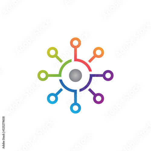 circuit logo with circle colorful
