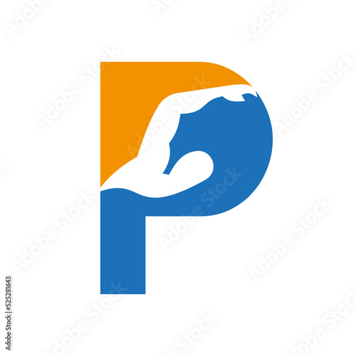 Letter P Swimming Logo Design. Swimming Club Symbol Vector Template