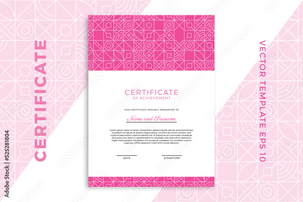 Vertical business diploma mockup for graduation or course completion ...