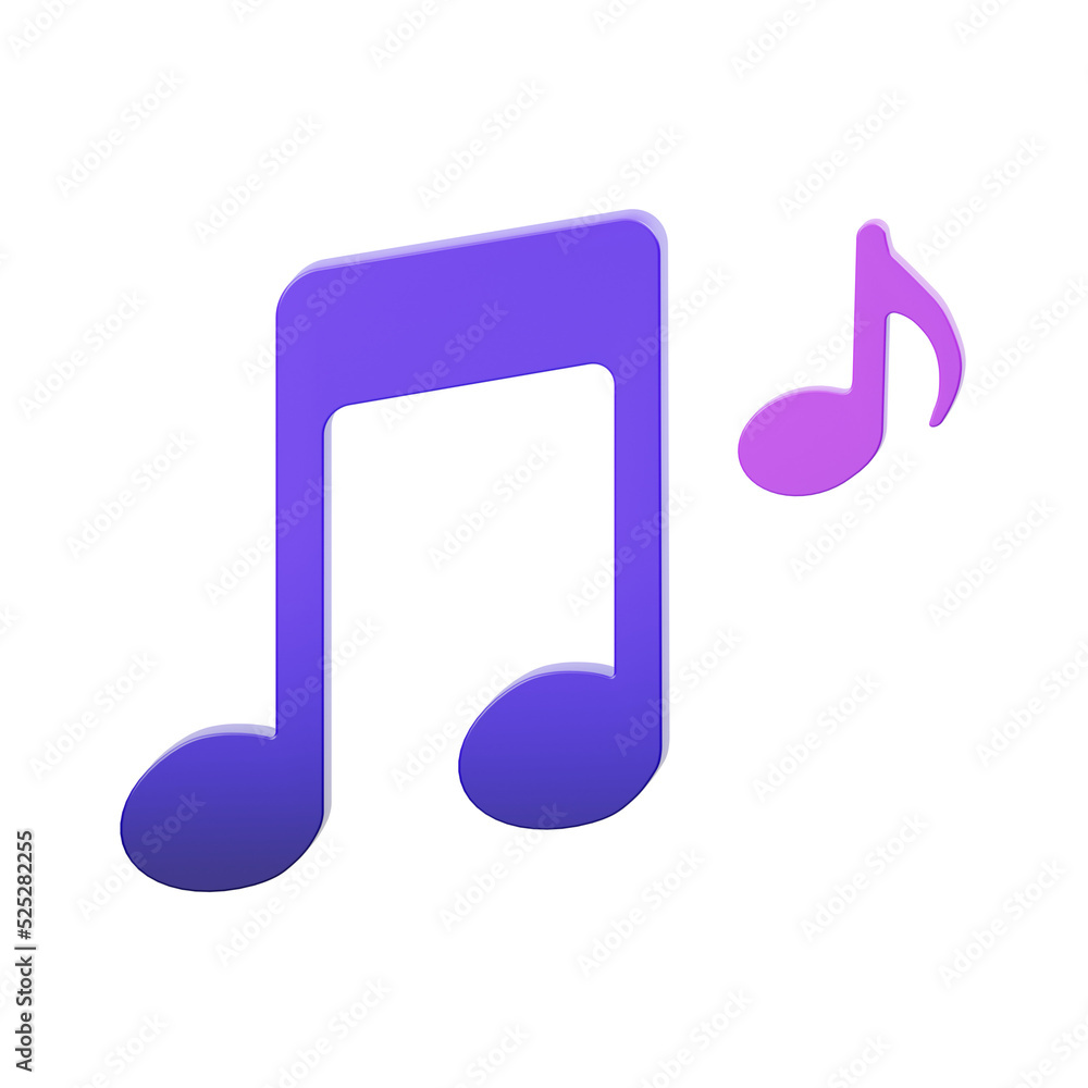 Music Notes 3D Icon Music Notes 3D Icon