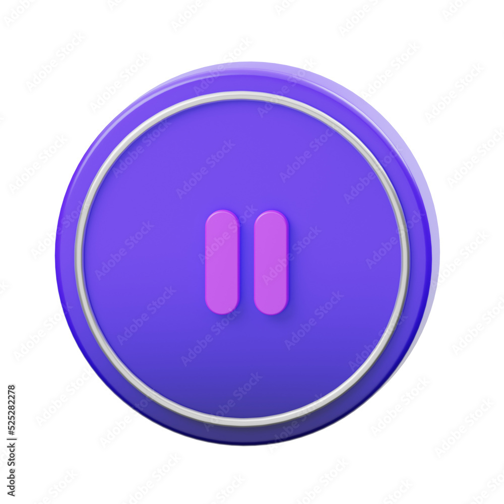 Pause Button 3D Icon Pause Button 3D Icon