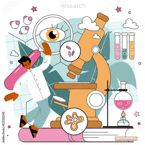Scientist concept. Idea of education and innovation. Biology, chemistry
