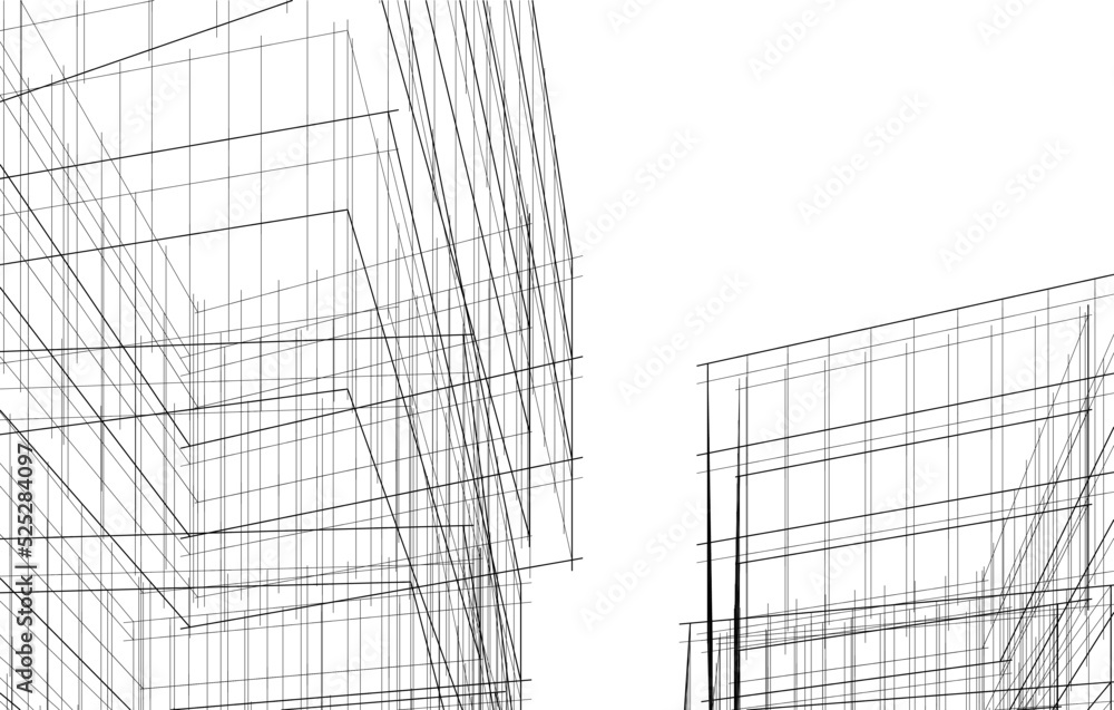 Modern architecture vector 3d illustration Modern architecture vector 3d illustration