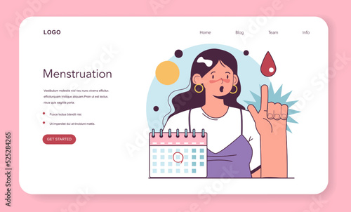Female hygiene concept. Woman checking period date in the calendar