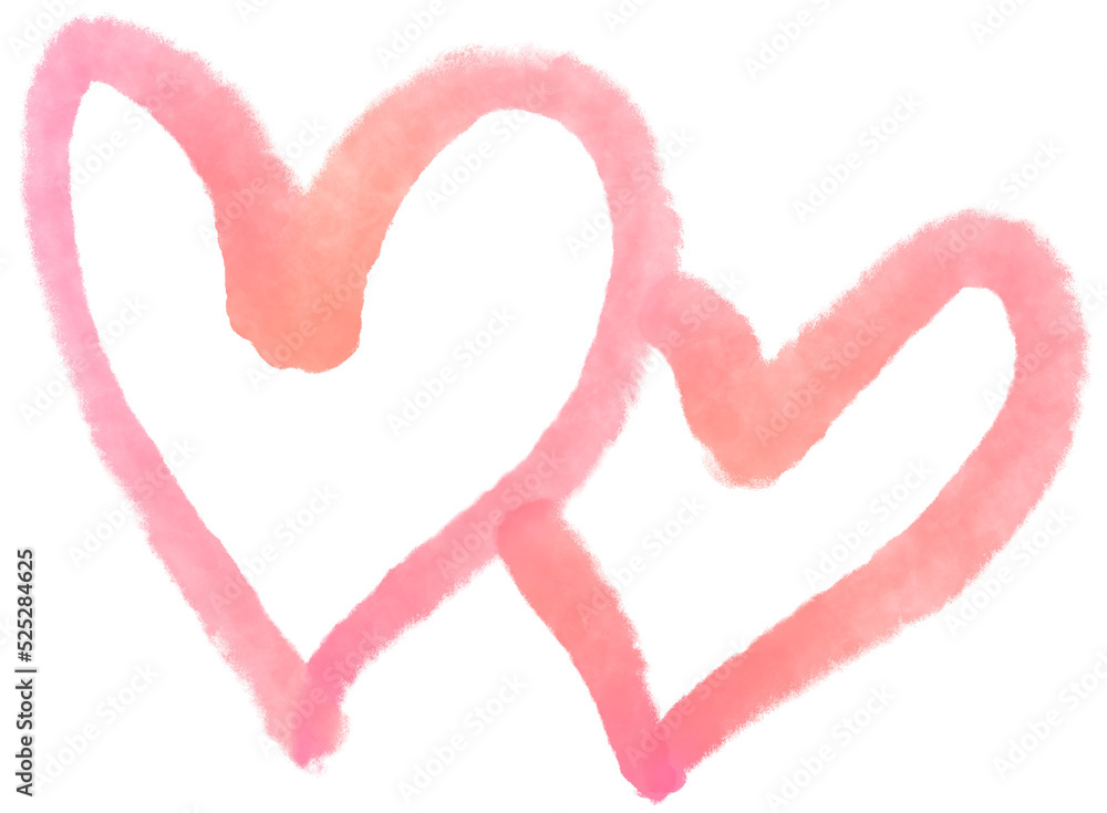 Pink scribble line heart shape
