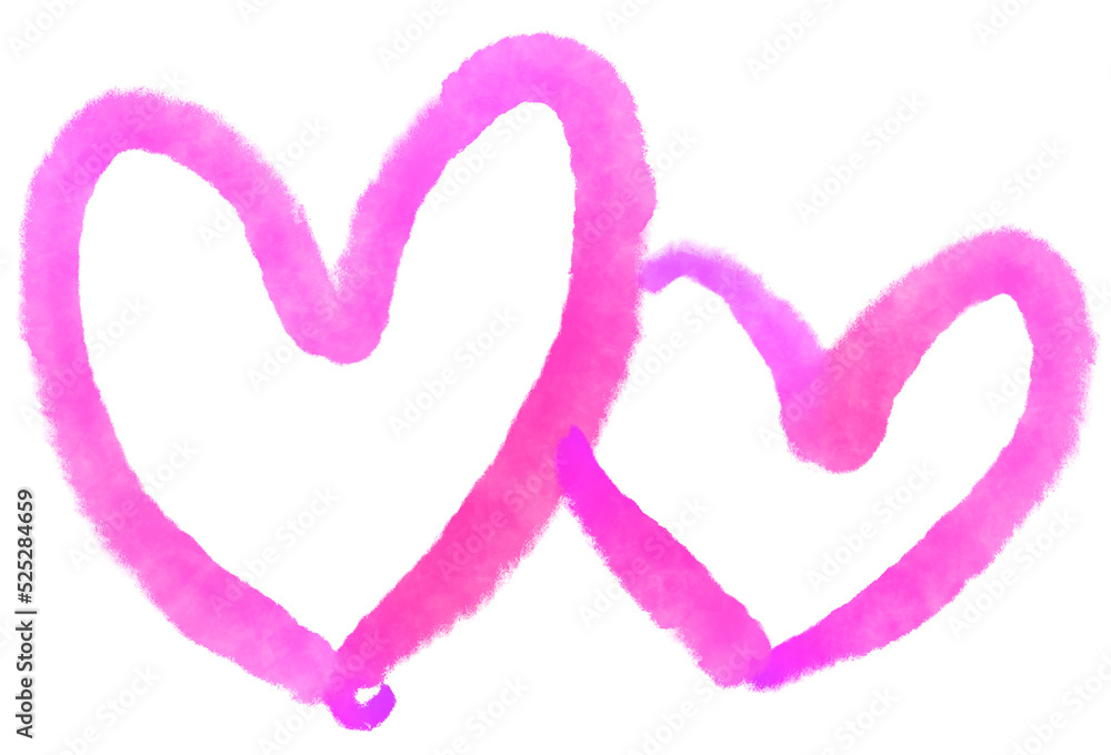 Purple scribble line heart shape