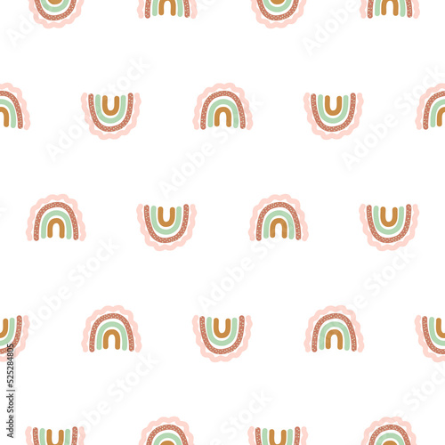Rainbow boho. Rainbow pattern for textile, packaging, print, wallpaper, poster decor, wrapping paper. Boho style
