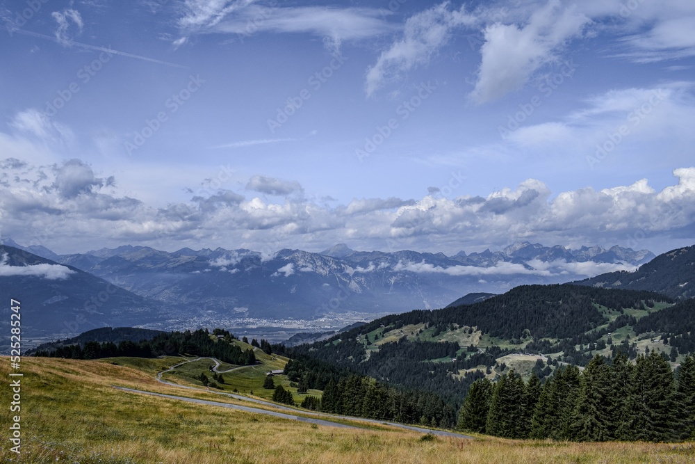 View over the mountains in Gryon, Switzerland