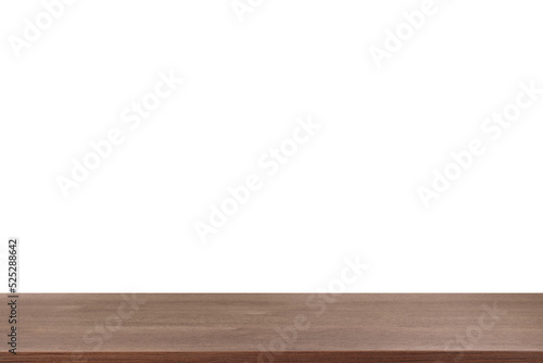 Empty brown wooden surface isolated on white