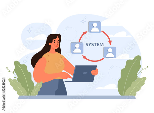 Online office. Modern virtual office developing and moderating