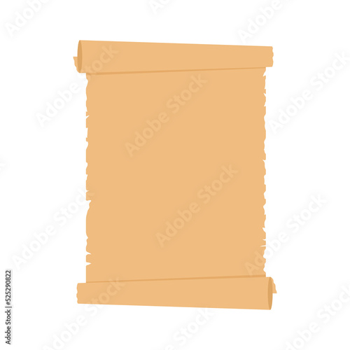 Ancient parchment icon. Papyrus manuscript. Old scroll paper sign. Template design for diploma, contract, certificate or banner. Vector illustration