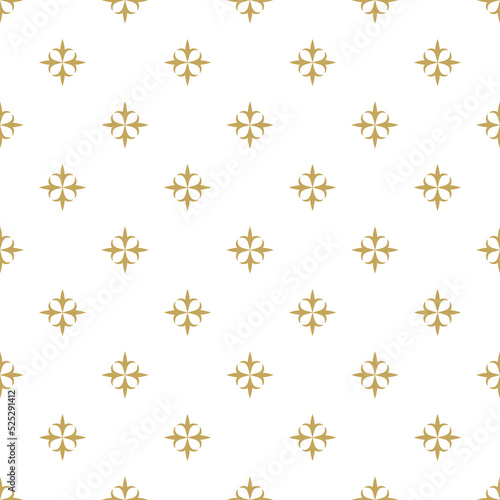 Royal mantle texture. Ermine fur seamless pattern. Gold strokes or seeds on white background.