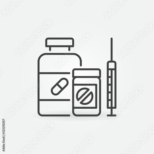 Medical Waste Recycling linear vector concept icon