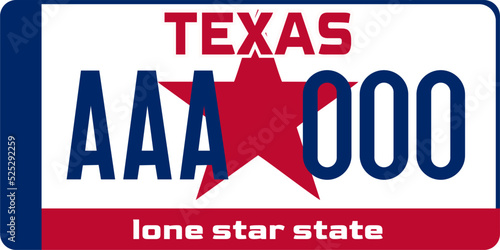 Vehicle license plates marking in Texas in United States of America, Car plates.Vehicle license numbers of different American states.Vintage print for tee shirt graphics,sticker and poster