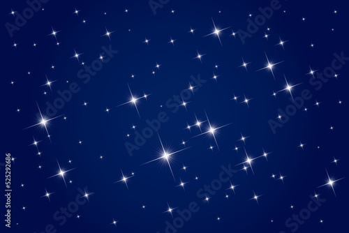 Vector background blue night sky with white stars © Jan