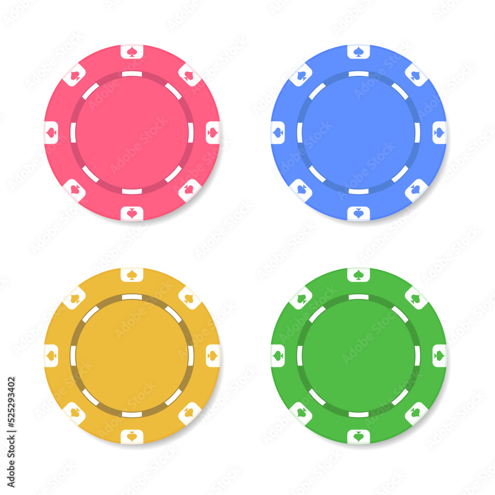 Naklejka premium Casino chips for poker or roulette. Elements to design logo, website or background