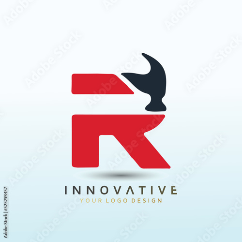 Free Download Vintage Roofing Design for Up Start Roofing Company letter R logo - GFXLoad
