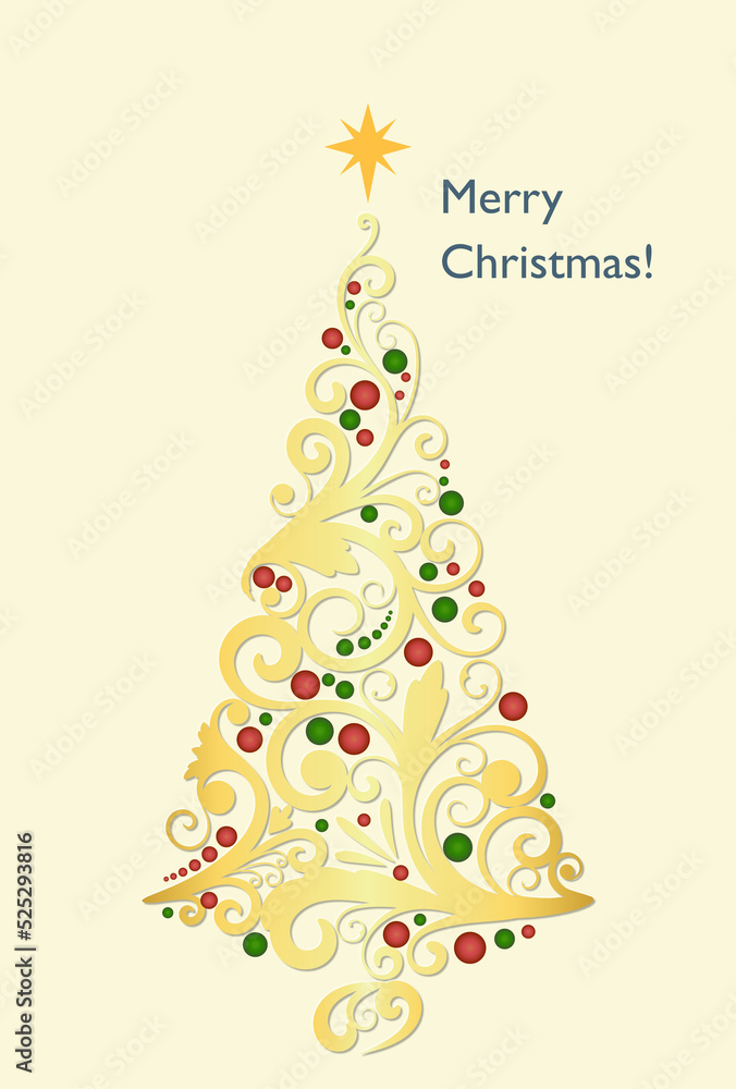 christmas card with christmas tree christmas card with christmas tree