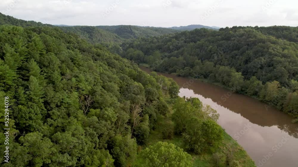 The new river aerial after heaving rains near the mouth of wilson nc near galax virginia The new river aerial after heaving rains near the mouth of wilson nc near galax virginia
