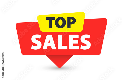 Top Sales - Banner, Speech Bubble, Label, Sticker, Ribbon Template. Vector Stock Illustration