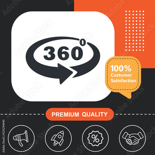 360 degree angle icon graphic elements for your work