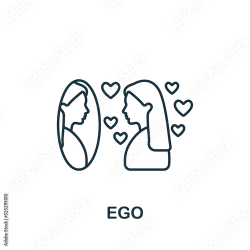 Ego icon. Line simple Psychology icon for templates, web design and infographics