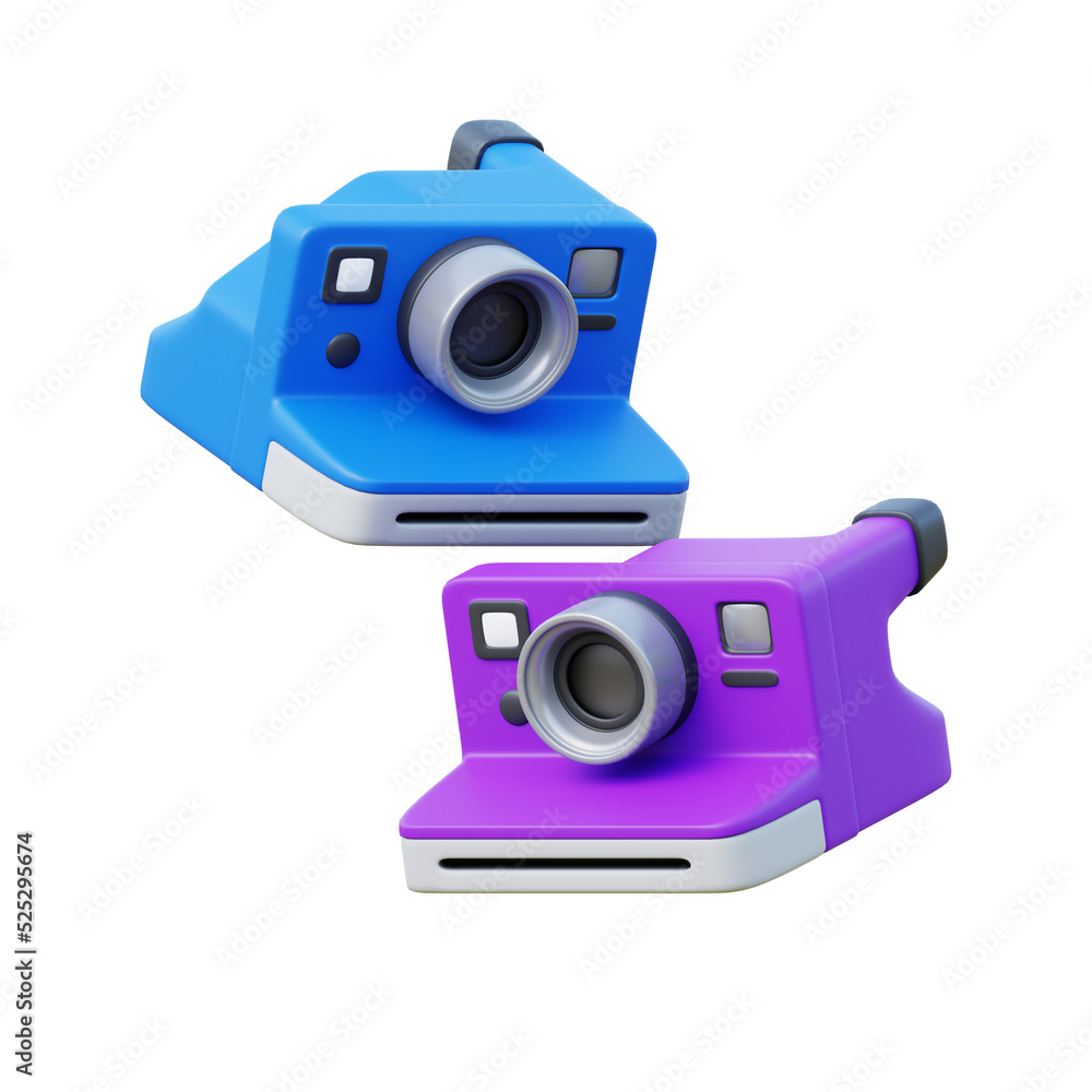 Pollaroid Camera icon isolated 3d Render illustration Pollaroid Camera icon isolated 3d Render illustration