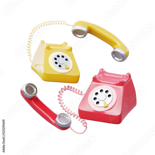 Old Phone icon Isolated 3d render illustration