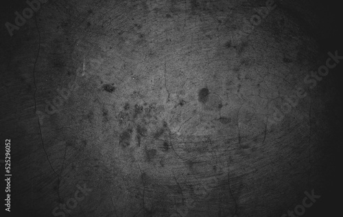 Slightly light black concrete cement texture for background. Dark grunge distressed with scratches, Scary dark walls overlay