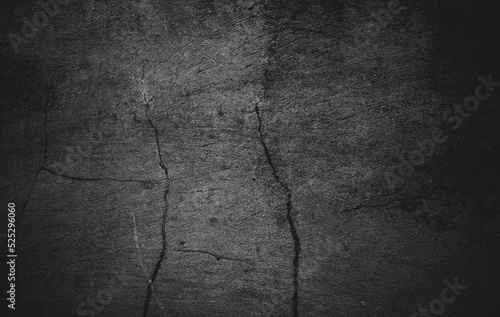 Slightly light black concrete cement texture for background. Dark grunge distressed with scratches, Scary dark walls overlay