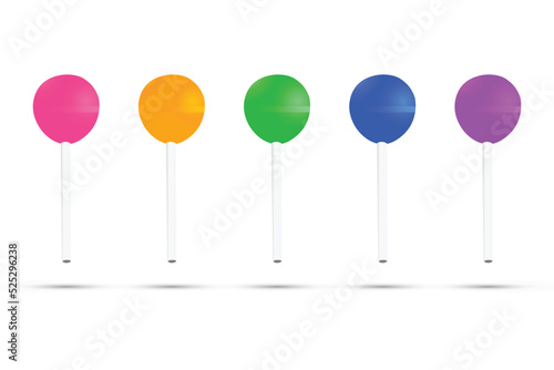 sweet lollipops multicolored candies on stick. Candy design vector icon flat isolated illustration
