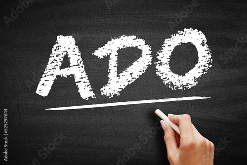 ADO - ActiveX Data Objects acronym, technology concept on blackboard photo