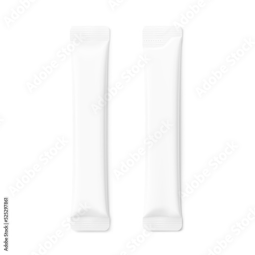Blank stick mockup set. Two types of tops. Vector illustration isolated on white background. Can be use for food, medicine, cosmetic and etc. EPS10.	