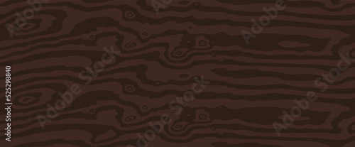 Dark brown wooden surface striped of fiber. Natural red wenge pattern, wood texture, seamless background. Vector illustration.