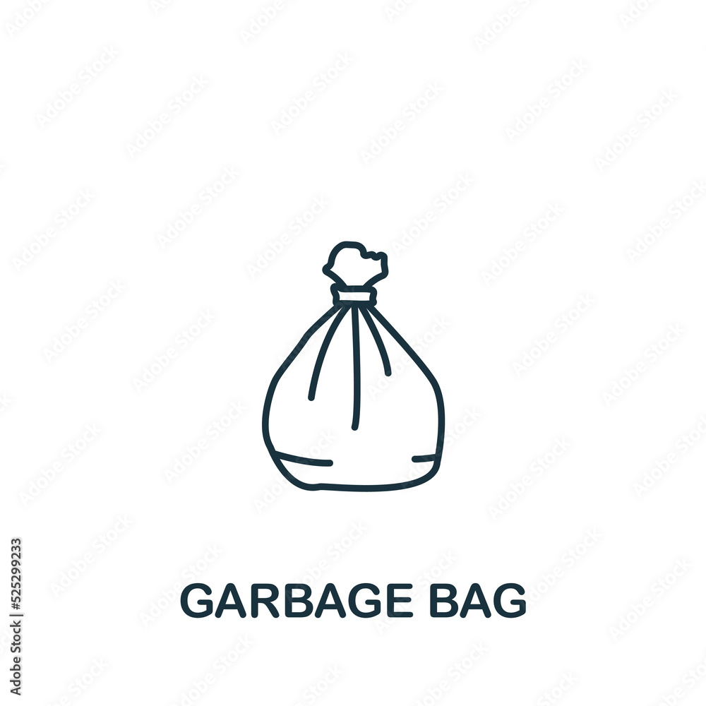 Garbage Bag icon. Line simple icon for templates, web design and infographics Garbage Bag icon. Line simple icon for templates, web design and infographics