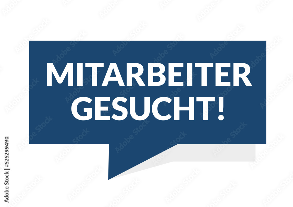 Button Stellenanzeige Mitarbeiter gesucht - blau Button Stellenanzeige Mitarbeiter gesucht - blau