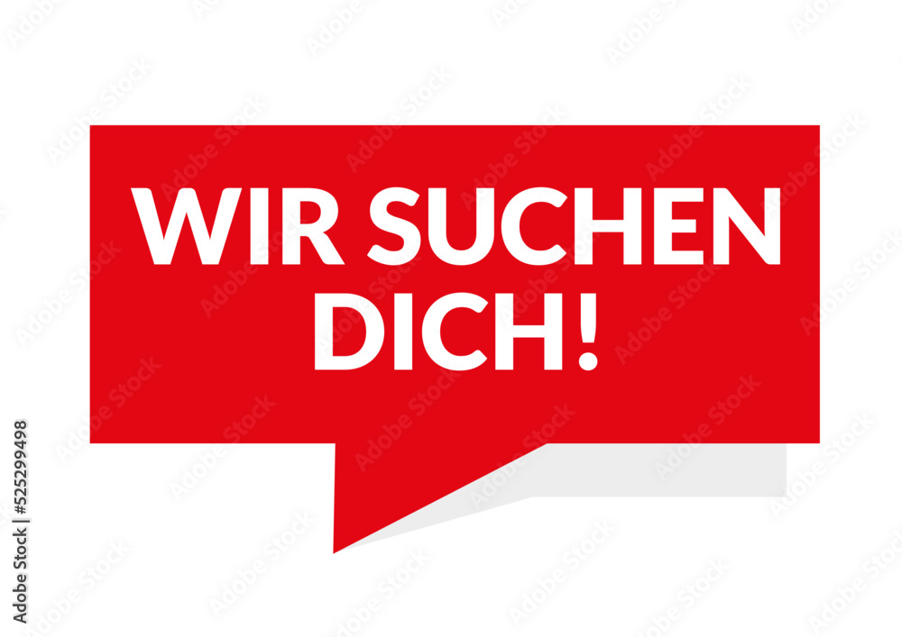 Button Stellenanzeige Wir suchen dich - rot Button Stellenanzeige Wir suchen dich - rot