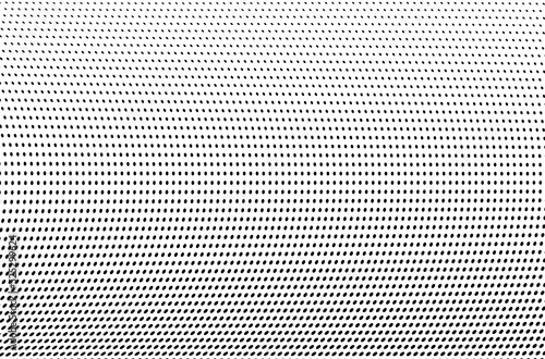 Wave halftone dots. Abstract twisted dot shapes.