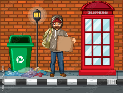 Homeless man in the city