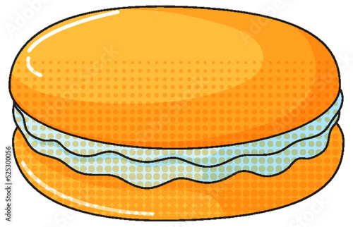 Orange macaron with cream
